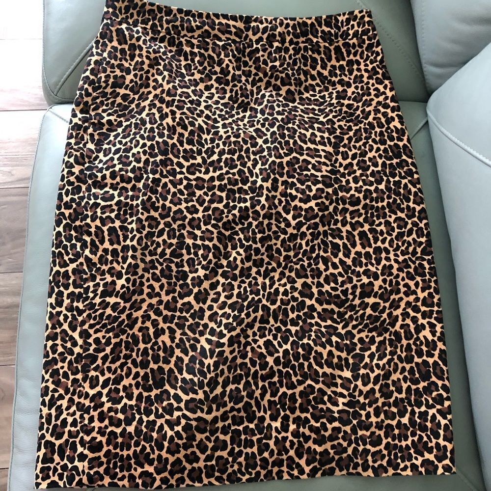 J. Crew Leopard-Print Midi Skirt in Tan and Black